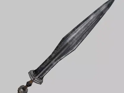 straight classic Germanic sword 3D model