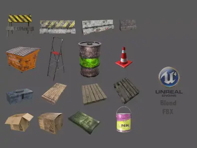 Industrial City Pack Low-poly 3D model purchase
