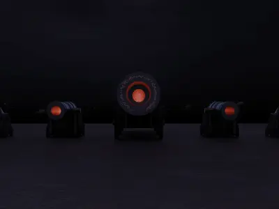 Monsterous V1 Cannon Pack Low-poly 3D model
