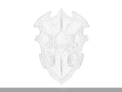 Stylized Celestial Star Shield Game Ready - AI Low-poly 3D model