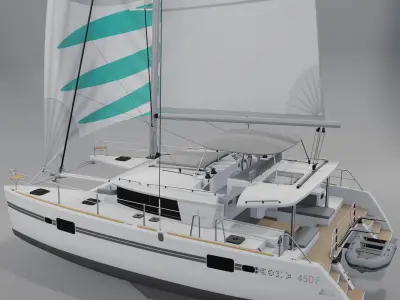Lagoon 450 F Catamaran 3D Model PBR Rendering 2025 3D model 3D model