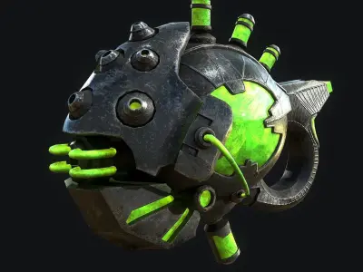 Sci-Fi Poison Gun Low-poly 3D model