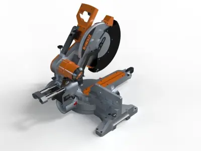Miter saw sliding aluminium 3d model 3D model