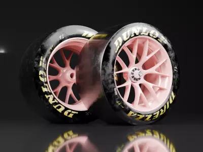 Raceing Tire - Wheels - Raceing Tire Porsche Dunlop 3D model