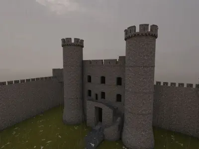 Basic Medieval Castle 3D model purchase