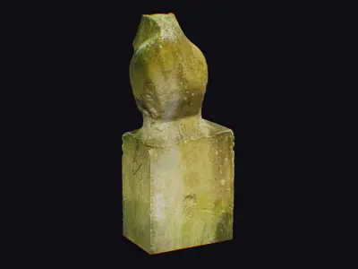 Stone Old Mythical Owl Statue Art Animal Sculpture Georgian 3D model