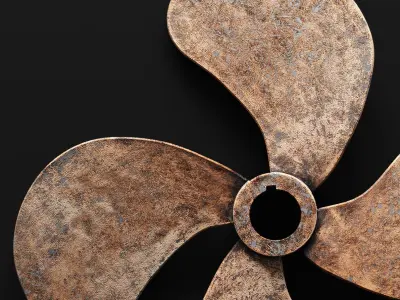 Sterling Industries Ships Rudder Wall Display in Copper 3D model