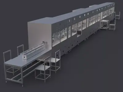 Mobile phone automatic processing production line 3D model
