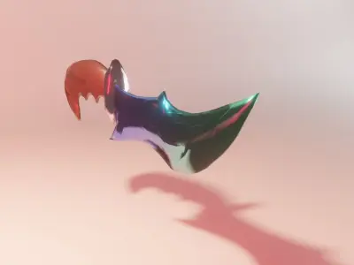 Steel Dagger knife Low-poly 3D model