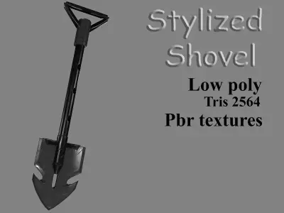 Stylized Shovel  Low-poly 3D model