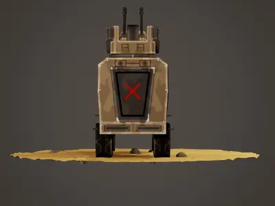 stylized soldier carrier Low-poly 3D model