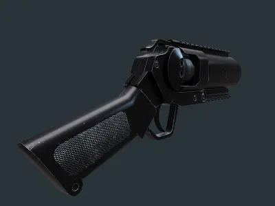 Mini Grenade launcher gaming weapon model Low-poly 3D model