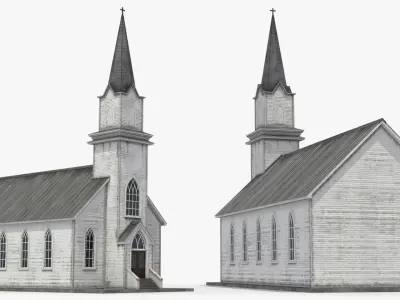  Wooden Gothic Church Old White 