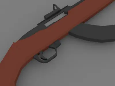 Low Poly Ruger 22 Rifle Low-poly 3D model