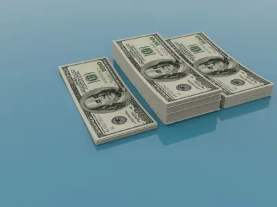 America Dollar 100 Currency Low-poly 3D model