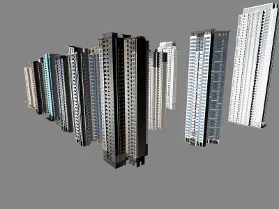 Buildings City building industrial park commercial housing 3D model V13