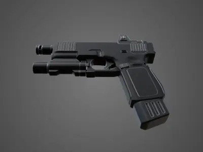 Glock gun Low-poly 3D model order