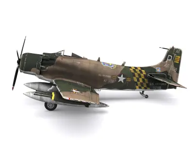 Douglas A-1 Skyraider Low-poly 3D model