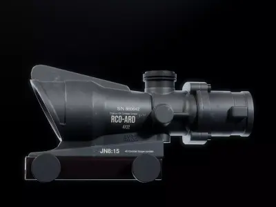 4x Tactical Rifle Scope Low-poly 3D model