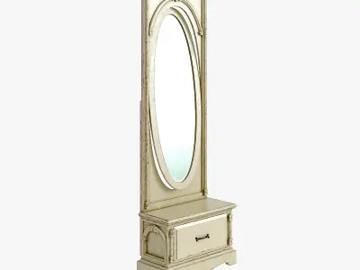 Victorian Hallway Mirror Old White 3D model