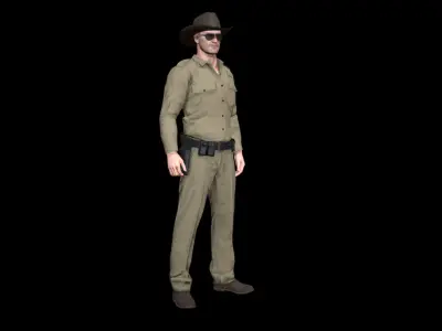 USA Policeman 3D Low-poly 3D model