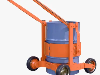 Oil Drum Transport Trolley M1 3D model