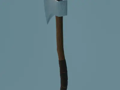 Stylized low poly axe Low-poly 3D model