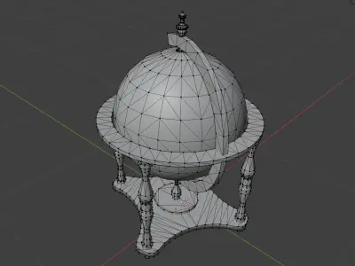 Vintage Globe Low-poly 3D model