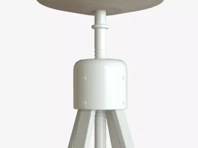 White Steel Industrial Bar Chair 3D model