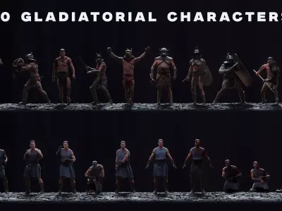 Roman Gladiators Historic Modular Character Asset Pack 3D model