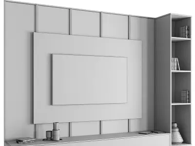 TV wall panel 02 Free 3D model