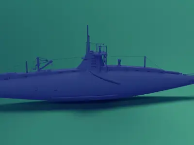 HMS A 13 Low-poly 3D model