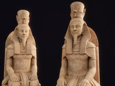 Egyptian Statue Pharaoh Low-poly 3D model purchase