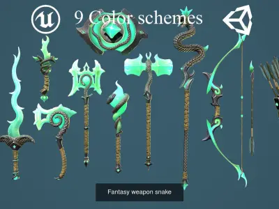 Fantasy weapons collection 3D Model Pack