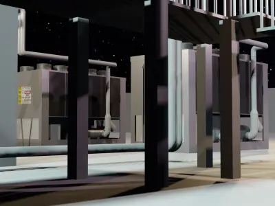Refrigerating Unit For Realization Chilling Water Free 3D model