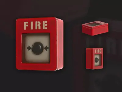Stylized Fire Alarm Call Point  Free low-poly 3D model