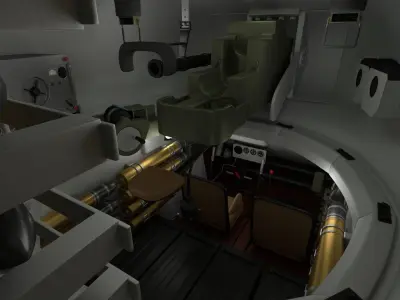 T-34 85 with Interior Winter Camo 3D model