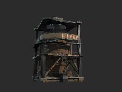 Modern industrial facility reactor 3D model