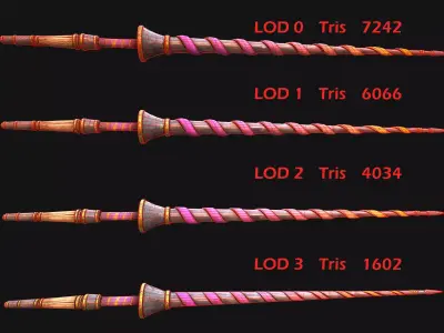 Medieval Spear Lance  Cavalry Tournament Fair Weapon Low-poly 3D model