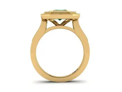 Emerald antique ring  3D print model