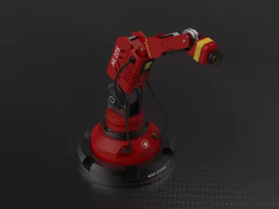 Robotic Arm Industrial Low-poly 3D model