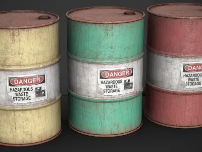 Metal Barrel Container Free low-poly 3D model