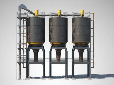 Factory Unit 02 PBR Low-poly 3D model