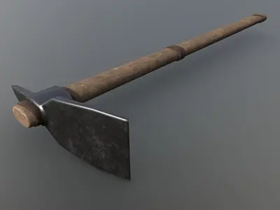 Hoe - Iron Low-poly 3D model