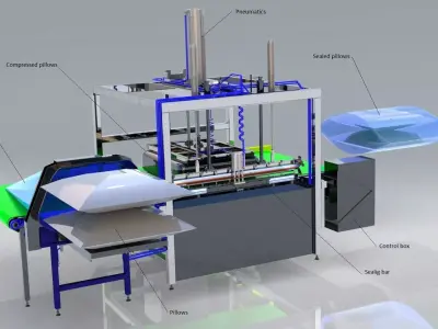 Pillows packaging device drawings for manufacturing  3D model