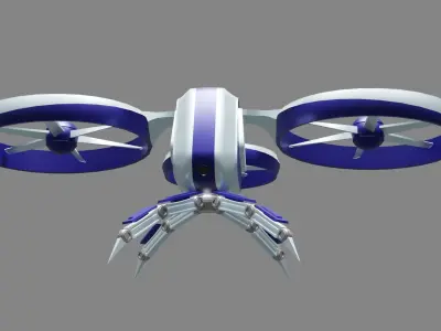 Drone Low-poly 3D model 6