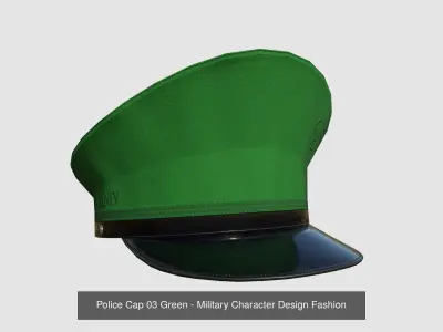 10 Police Caps - Military Character Design Fashion 3D Model Pack