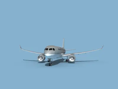 Airbus A220-300 Qatar Airways 3D model