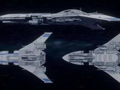 High-Detail Sci-Fi Starfighter 3D model
