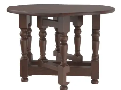 Small Antique Oak Gateleg Occasional Table 3D model